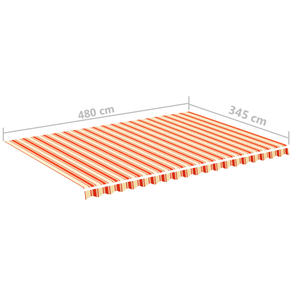 Tela De Repuesto Para Toldo Amarillo Y Naranja 5x3,5 M Poliéster_5