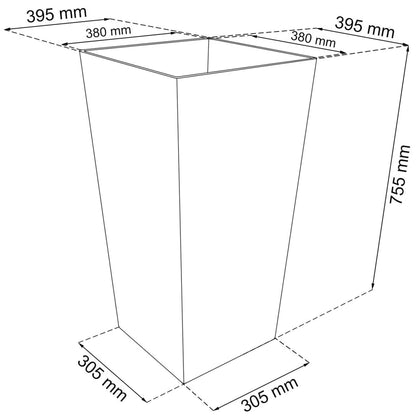 Maceta Rato De 91,5 Litros Con Inserto 40 X 40 X 75 Cm En Color Mocca_2