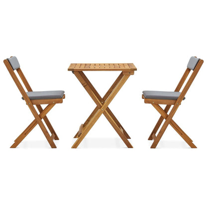 Vidaxl Mesa Y Sillas Bistró Plegables 3 Pzas Y Cojines Madera Maciza_1