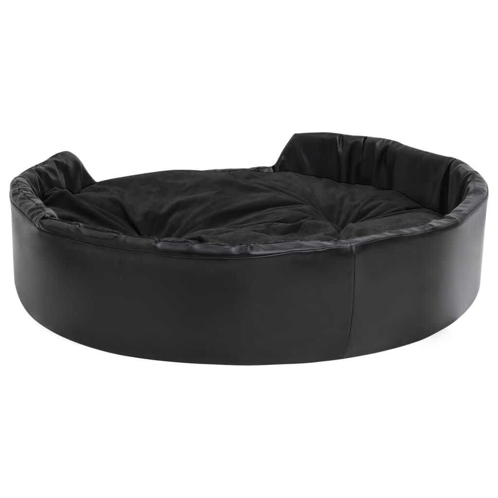 Vidaxl Cama Para Perros Felpa Y Cuero Sintético Negro 99x89x21 Cm_3