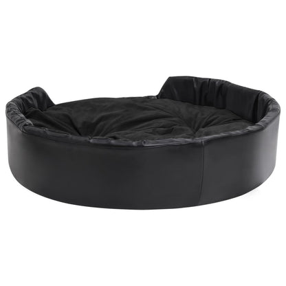 Vidaxl Cama Para Perros Felpa Y Cuero Sintético Negro 99x89x21 Cm_3