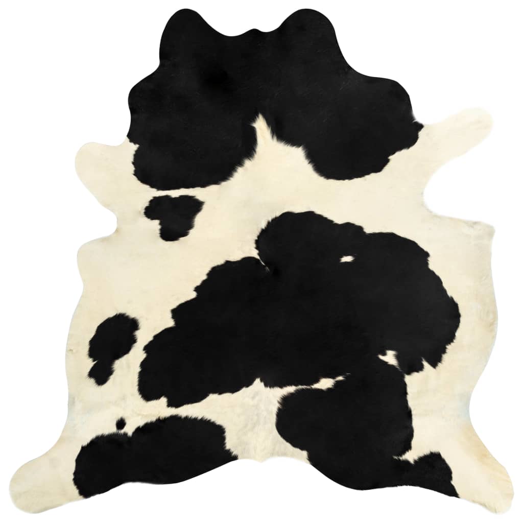 Alfombra De Piel De Vaca Real Negro Y Blanco 150x170 Cm / Vetonek_1