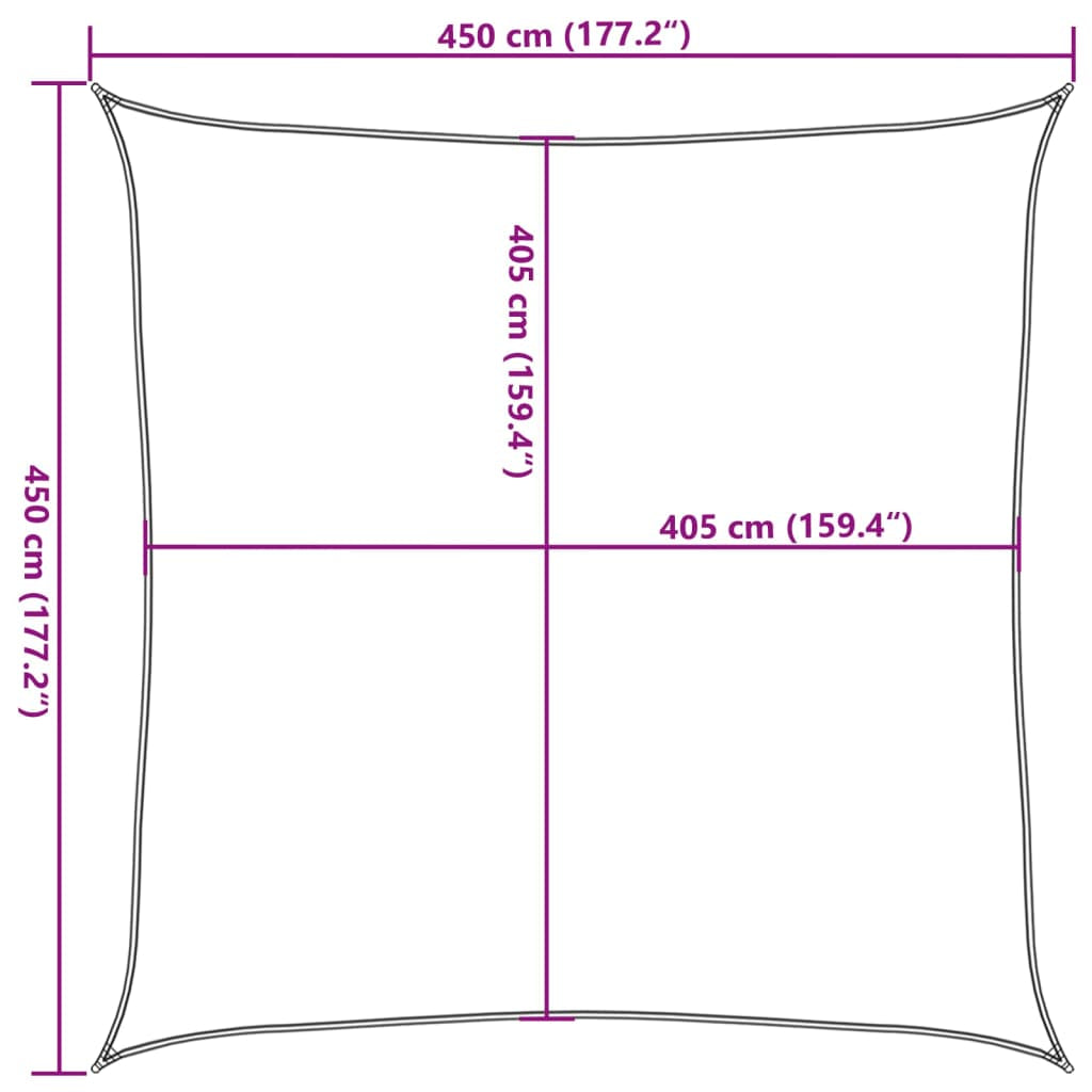 Vidaxl Toldo De Vela Crema Hdpe 160 G/m² 4,5x4,5 M_2