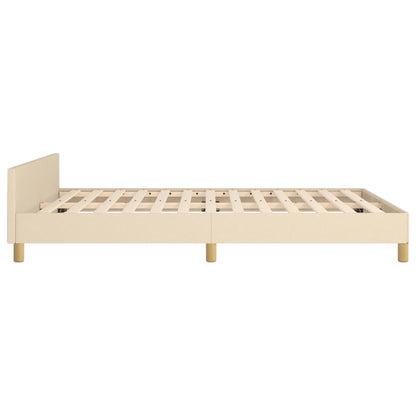 Estructura De Cama Con Cabecero De Tela Color Crema 140x200 Cm / Vetonek_4
