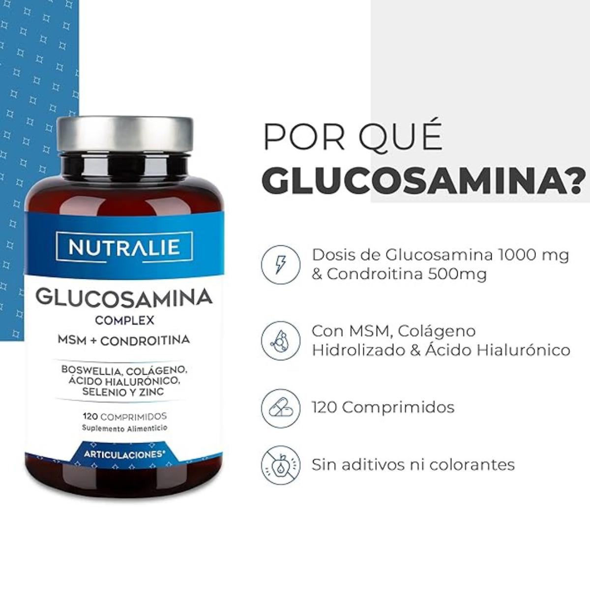 Pack 2x Nutralie Glucosamina Complex + MSN + Condroitina articulaciones 120 comprimidos