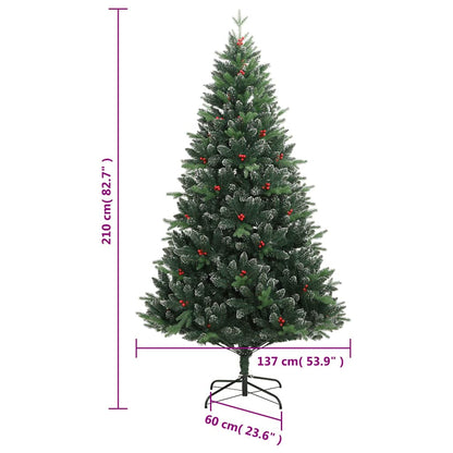 Vidaxl Árbol De Navidad Artificial Con Bisagras 300 Led Y Bolas 210 Cm_2