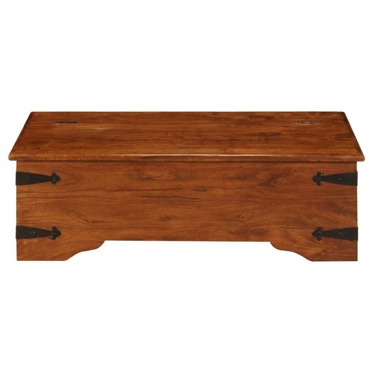 Mesa De Centro Madera Maciza Acacia Acabado Miel 110x55x35 Cm_0