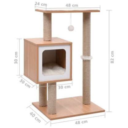 Vidaxl Rascador Para Gatos Con Alfombra Rascadora De Sisal 82 Cm_2