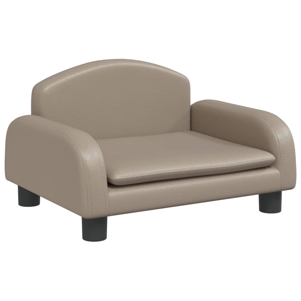 Cama Para Perros De Cuero Sintético Color Capuchino 50x40x30 Cm / Vetonek_0