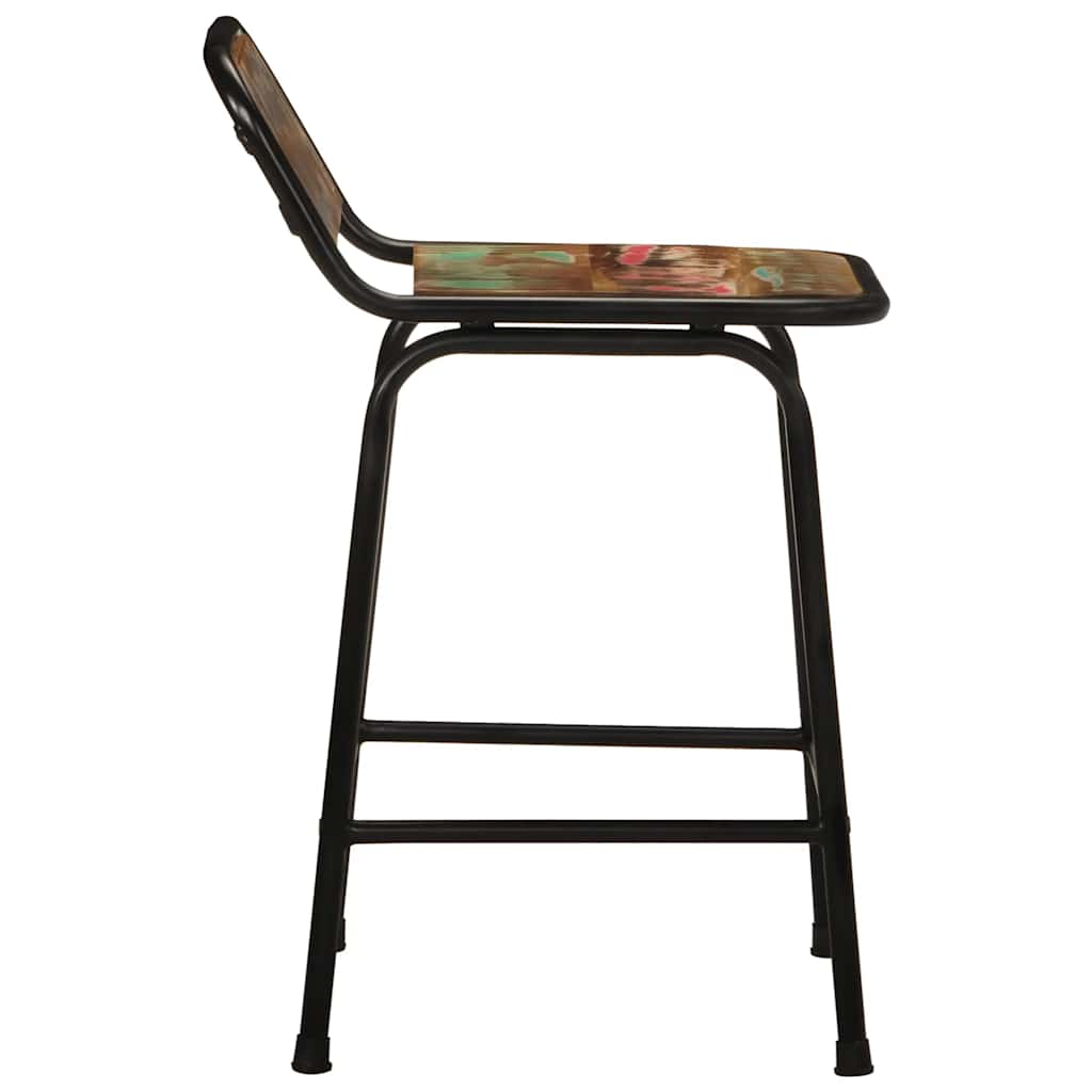 Taburetes De Barra 2 Uds 46x35,5x70 Madera Maciza Reciclada_1