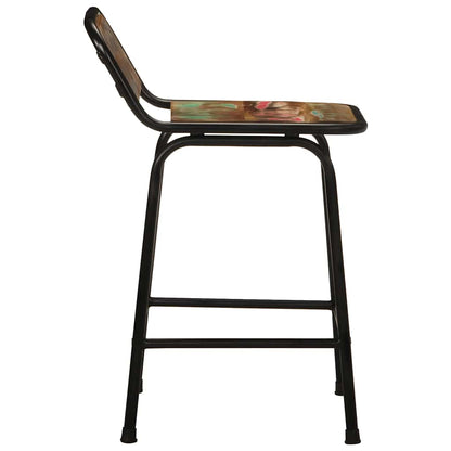 Taburetes De Barra 2 Uds 46x35,5x70 Madera Maciza Reciclada_1
