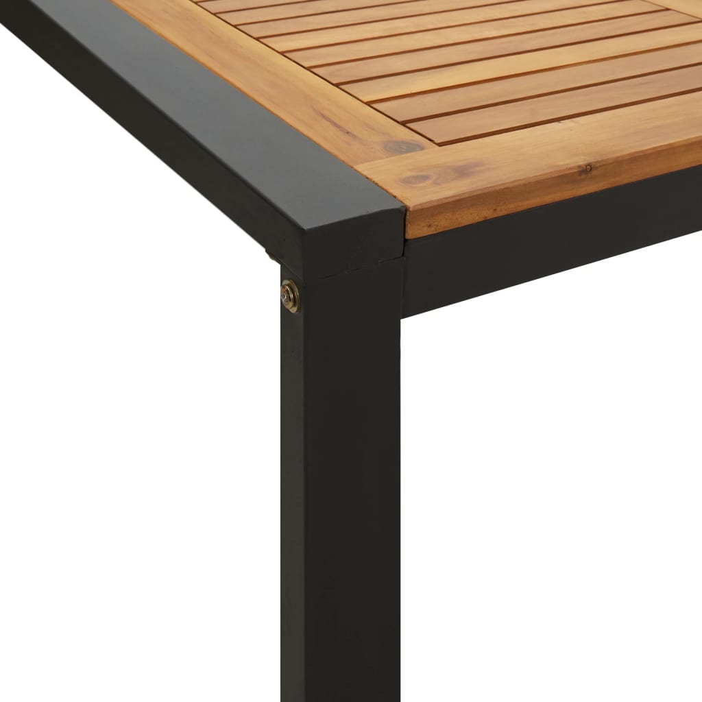 Juego De Comedor De Jardín 9 Pzas Madera Maciza Acacia Y Metal / Vetonek_2