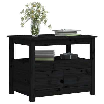 Mesa De Centro De Madera Maciza De Pino Negro 71x49x55 Cm_3
