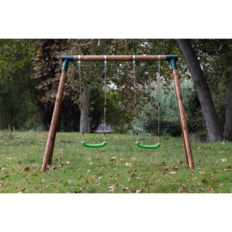 Columpio Doble De Madera Redonda Masgames Kadi L.