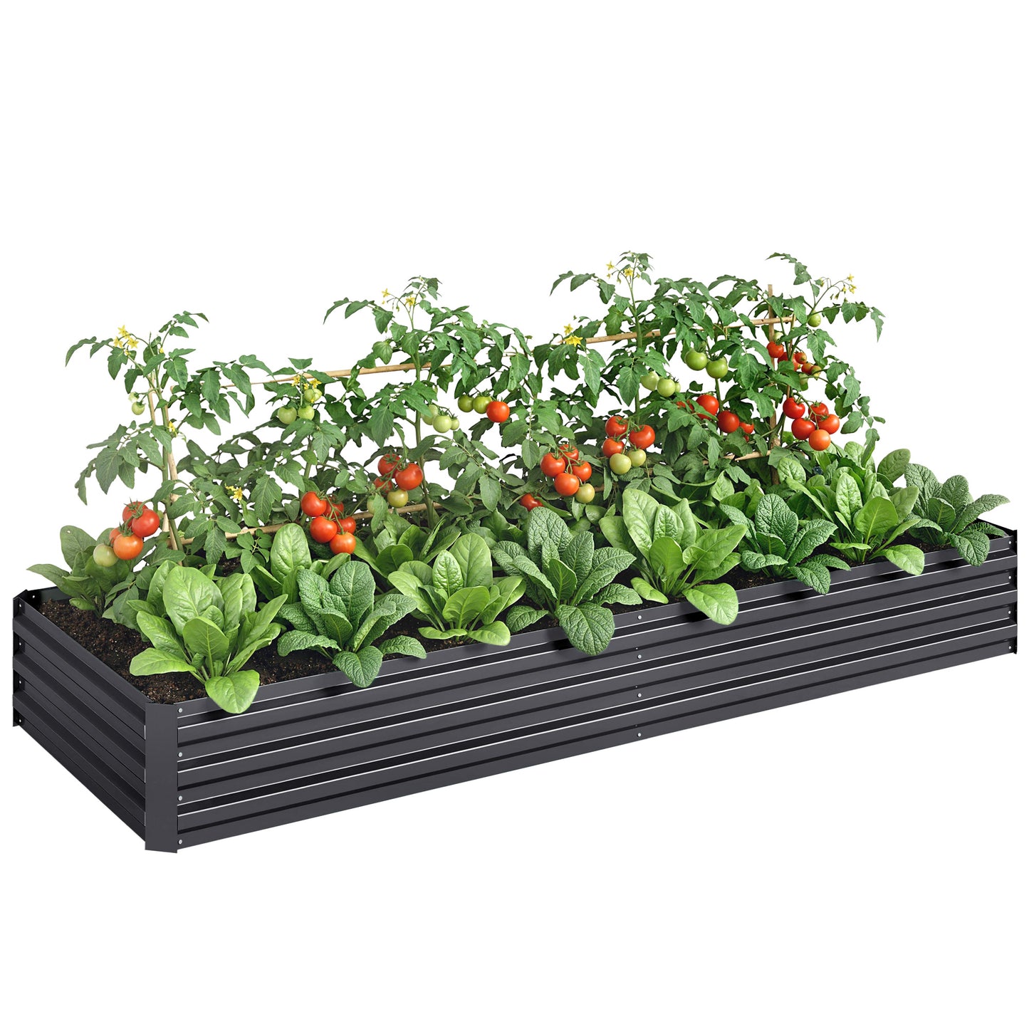 Outsunny Jardinera Exterior Grande Rectangular De Acero Galvanizado_0