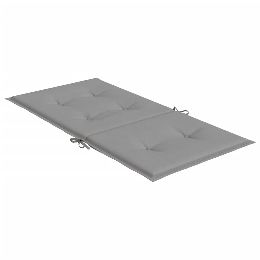 Vidaxl Cojín Silla Jardín Respaldo Bajo 2 Uds Tela Oxford Gris_4
