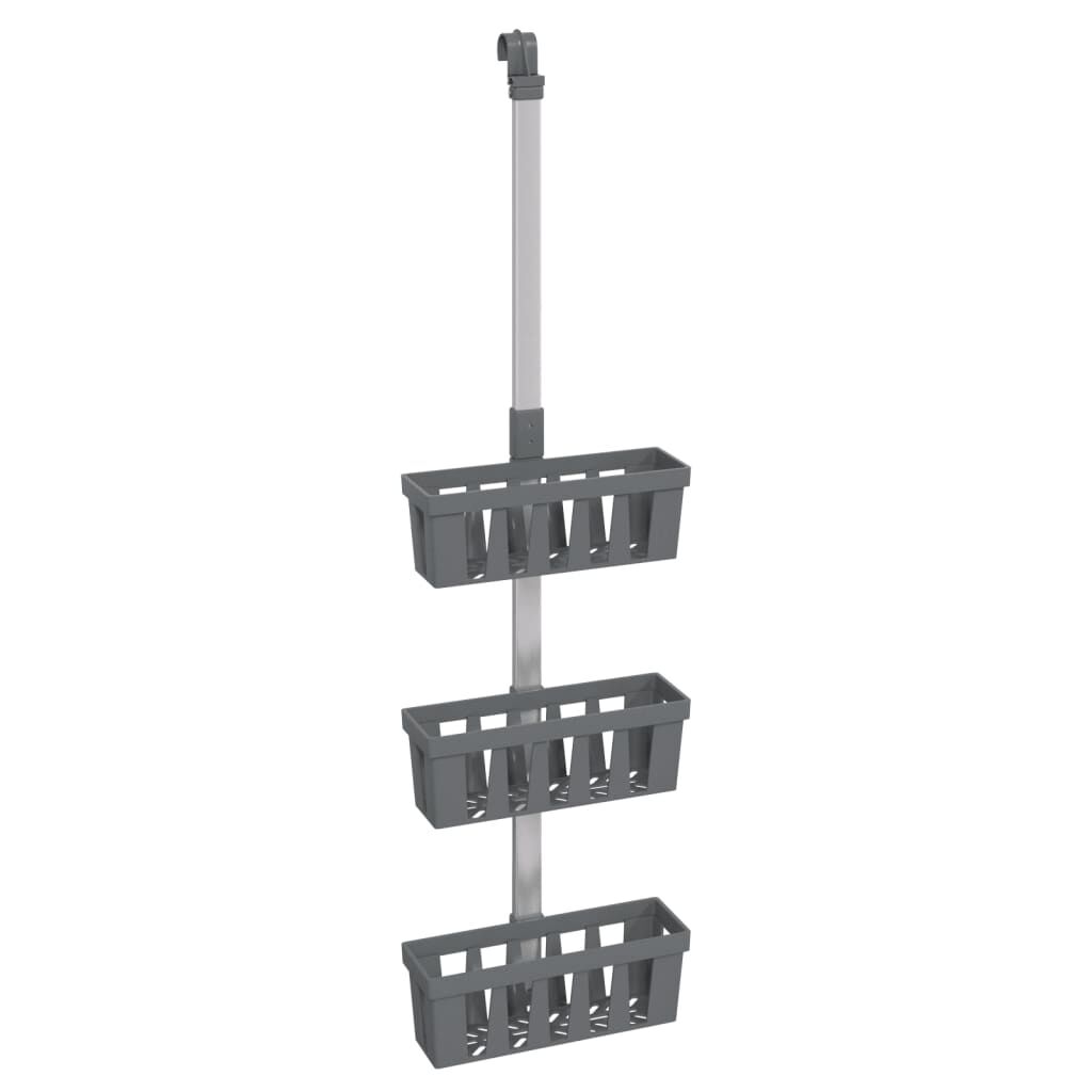 Vidaxl Estante Colgante De Ducha Aluminio 30x15x(67-105) Cm_0