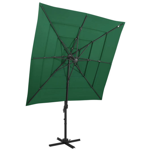 Vidaxl Sombrilla De Jardín 4 Niveles Palo De Aluminio Verde 250x250 Cm_0
