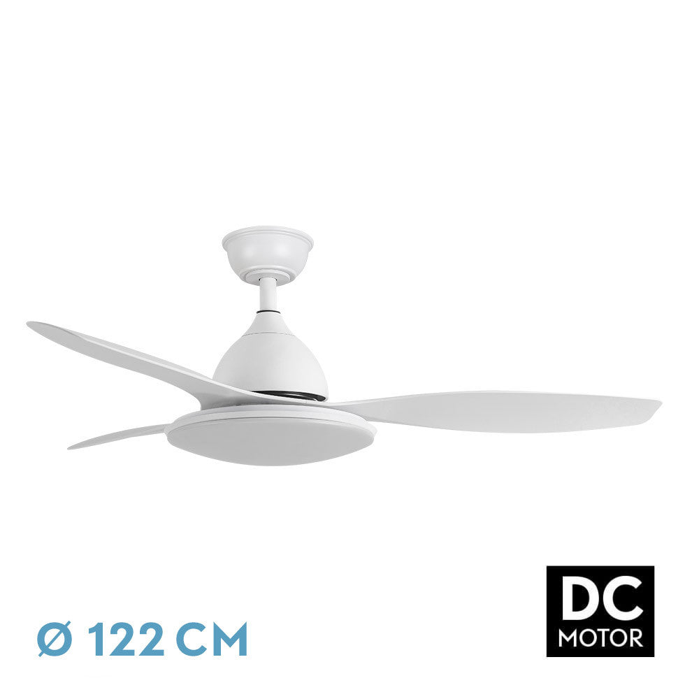 Ventilador Dc Blanco Yael 72w 3000-4000-6000k 122d 7200lm 3 Aspas, Remoto+temporizador+memoria_0