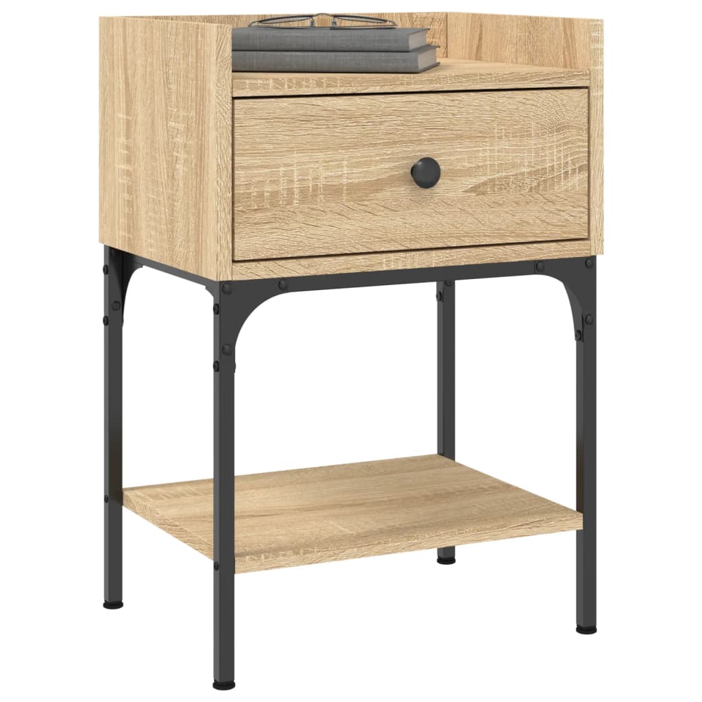 Mesita Noche 2 Uds Madera Ingeniería Roble Sonoma 40,5x31x60 Cm_1