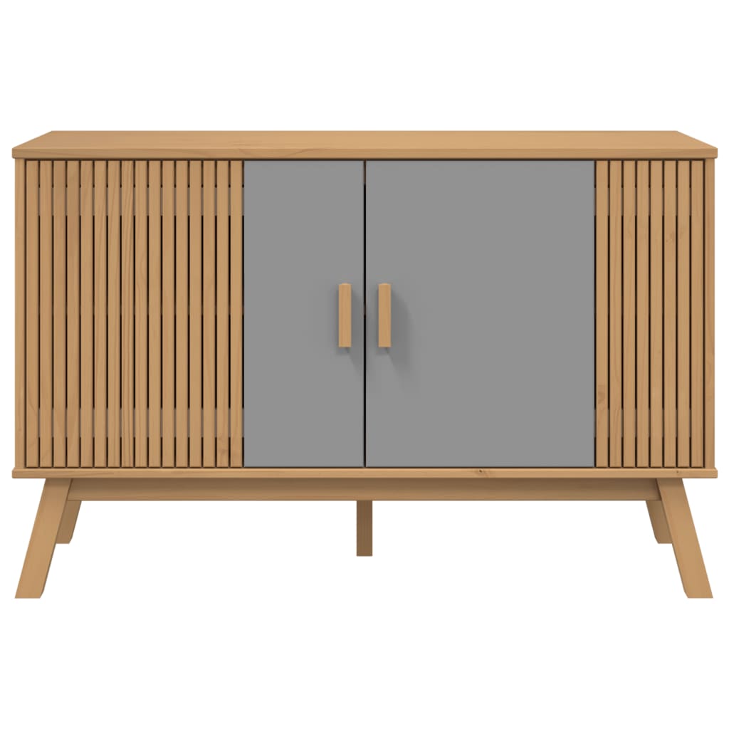 Aparador Olden Madera Maciza Pino Gris Y Marrón 114x43x73,5 Cm / Vetonek_2