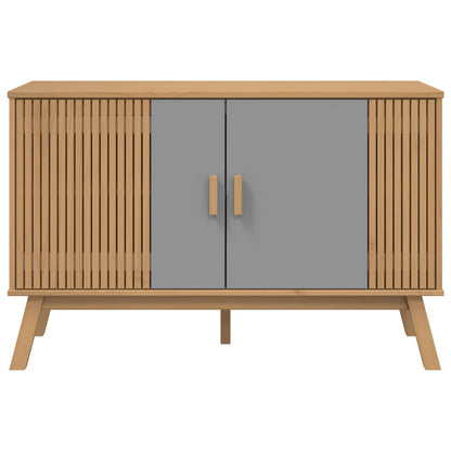 Aparador Olden Madera Maciza Pino Gris Y Marrón 114x43x73,5 Cm / Vetonek_2