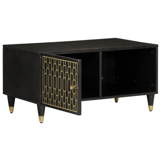 Mesa De Centro De Madera Maciza De Mango 80x50x40 Cm_0