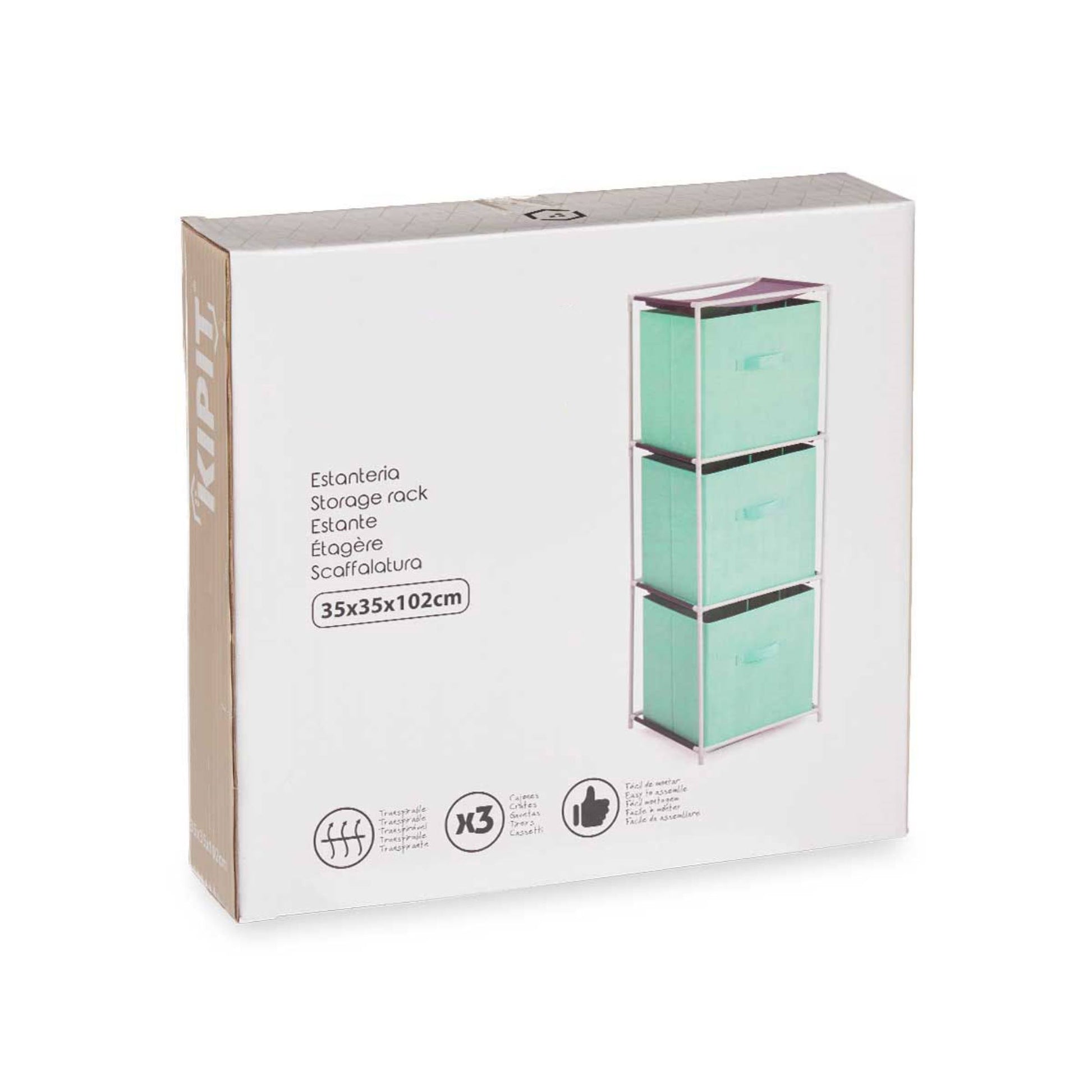Estantería 3 Cajones Tnt Menta - Colección Kipit