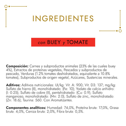 GOURMET GOLD Tartaleta Buey y Tomate Comida húmeda 85 g