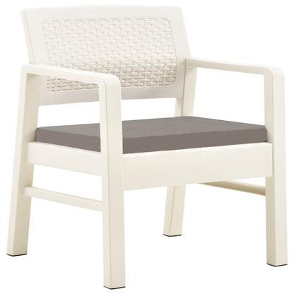 Vidaxl Juego De Muebles De Jardín 3 Piezas Plástico Blanco_1