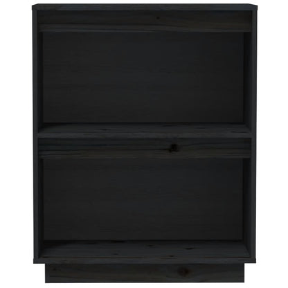 Mesa Consola De Madera Maciza De Pino Negro 60x34x75 Cm / Vetonek_0