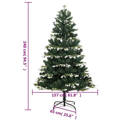 Vidaxl Árbol De Navidad Artificial Con Bisagras 300 Led Y Bolas 240 Cm_2
