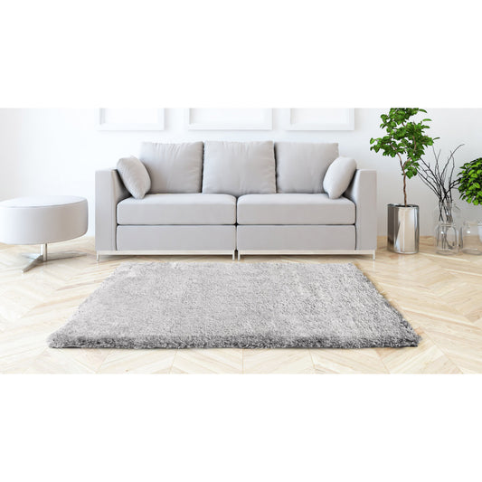 Alfombra Peluda Gris Para Salón Y Dormitorio 60x90cm - Decoración - Mobiliario Doméstico_0