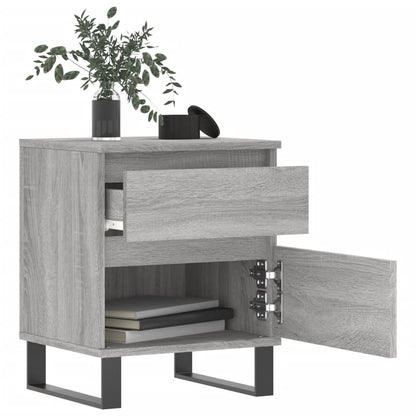 Mesita De Noche 2 Uds Madera Ingeniería Gris Sonoma 40x35x50 Cm_1