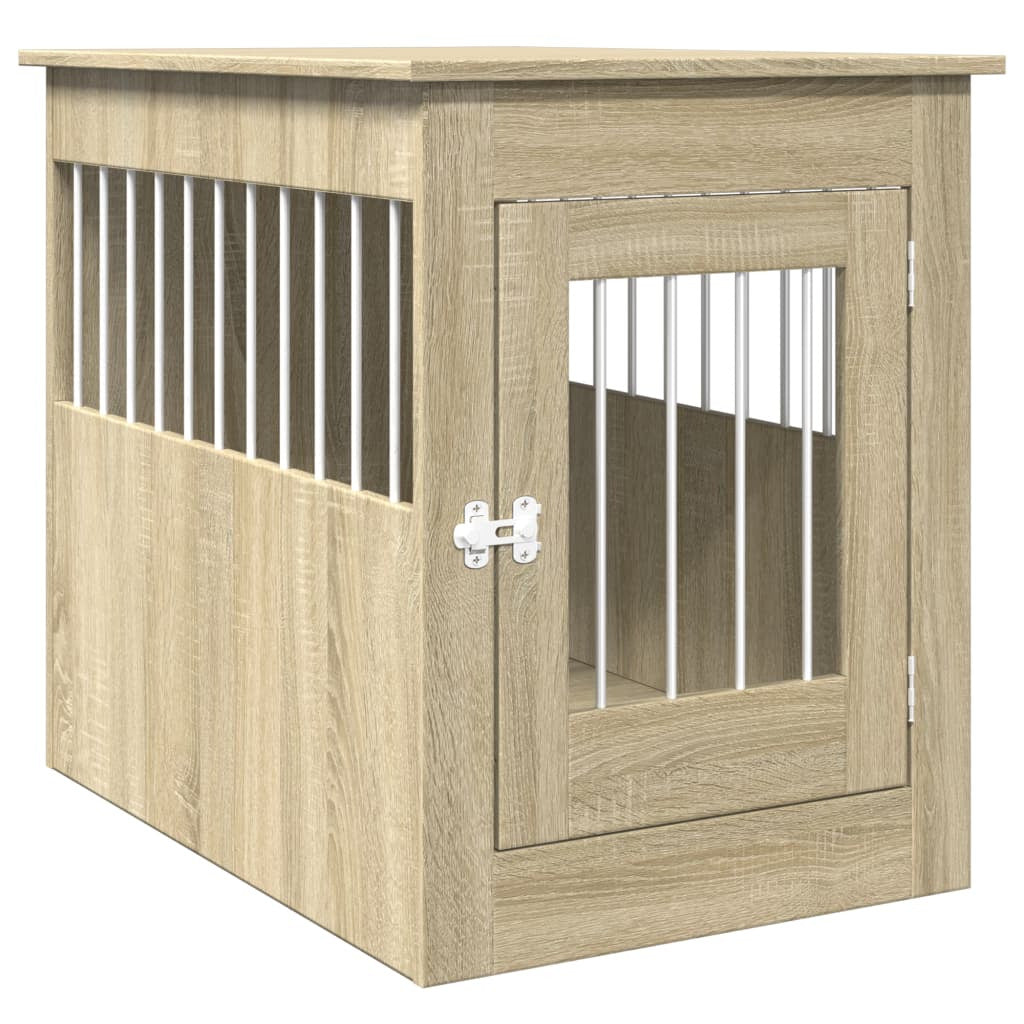 Vidaxl Jaula Para Perros Madera De Ingeniería Roble Sonoma 55x80x68 Cm_0