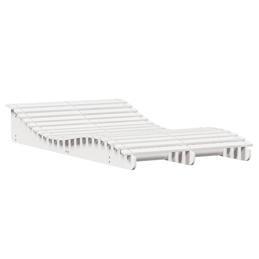 Tumbona De Madera Maciza De Pino Blanca 205x110x31,5 Cm / Vetonek_3