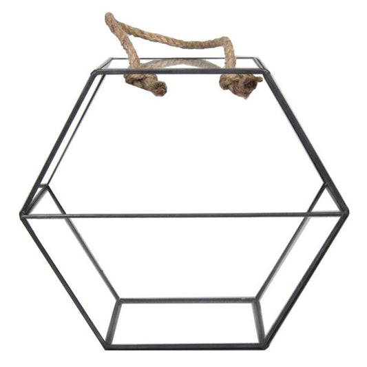 Terrario Hierro/negro 23x10x21 Cristal Hexagonal