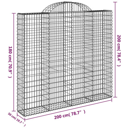 Cestas De Gaviones 2 Uds Forma De Arco Hierro 200x50x180/200 Cm_5