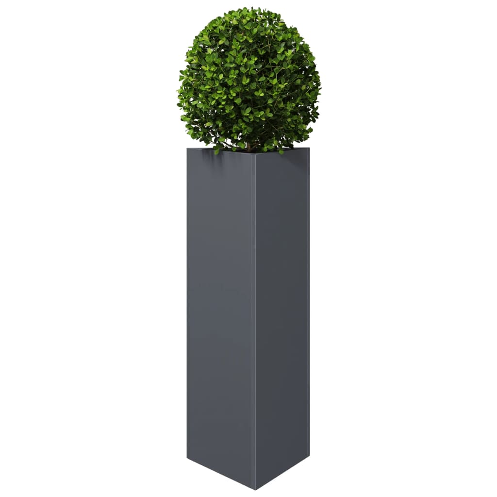 Jardineras 2 Uds Acero Gris Antracita 30x26x75 Cm_3