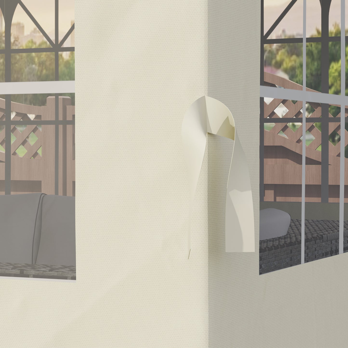 Outsunny 4 Paredes Laterales Para Cenador 3x3 M Con 8 Ventanas Crema_4