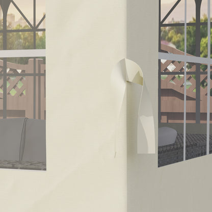 Outsunny 4 Paredes Laterales Para Cenador 3x3 M Con 8 Ventanas Crema_4