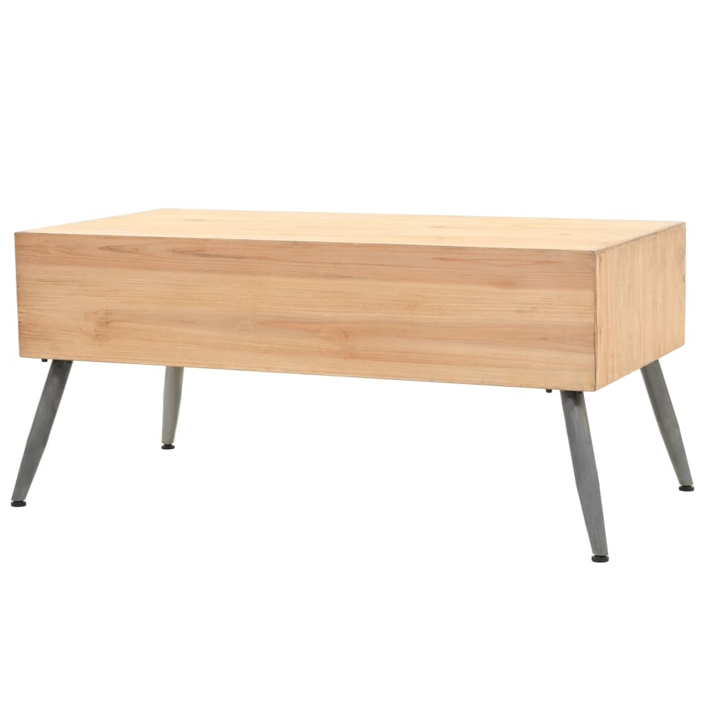 Mesa De Centro De Madera Maciza De Abeto 115x55x50 Cm_1