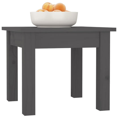 Mesa De Centro De Madera Maciza De Pino Gris 35x35x30 Cm_2