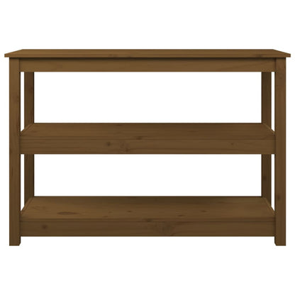 Mesa Consola De Madera Maciza De Pino Marrón Miel 110x40x74 Cm_3