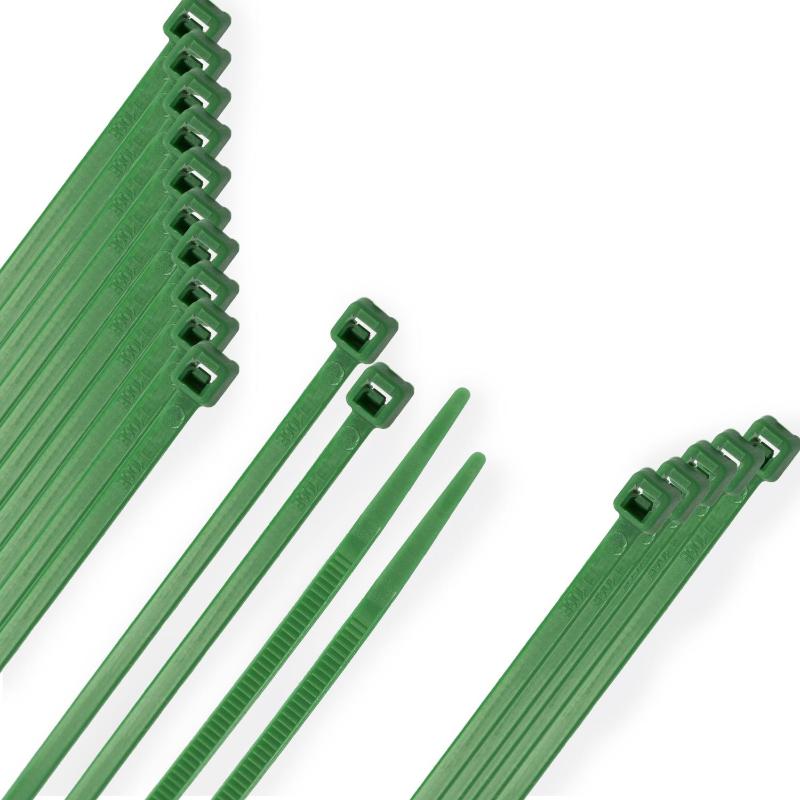 Brida Nylon 100%. Color Verde 3,6 X 200 Mm. Bolsa 100 Unidades. Abrazadera Plastico, Organizador Cables, Alta Resistencia_0