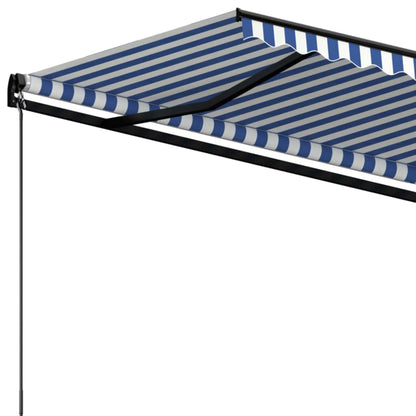 Toldo Retráctil Manual Azul Y Blanco 400x350 Cm_4