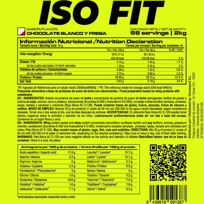 Iso Fit - 2kg - Chocolate Blanco Con Fresa - Aumenta La Masa Muscular - Masmusculo_5