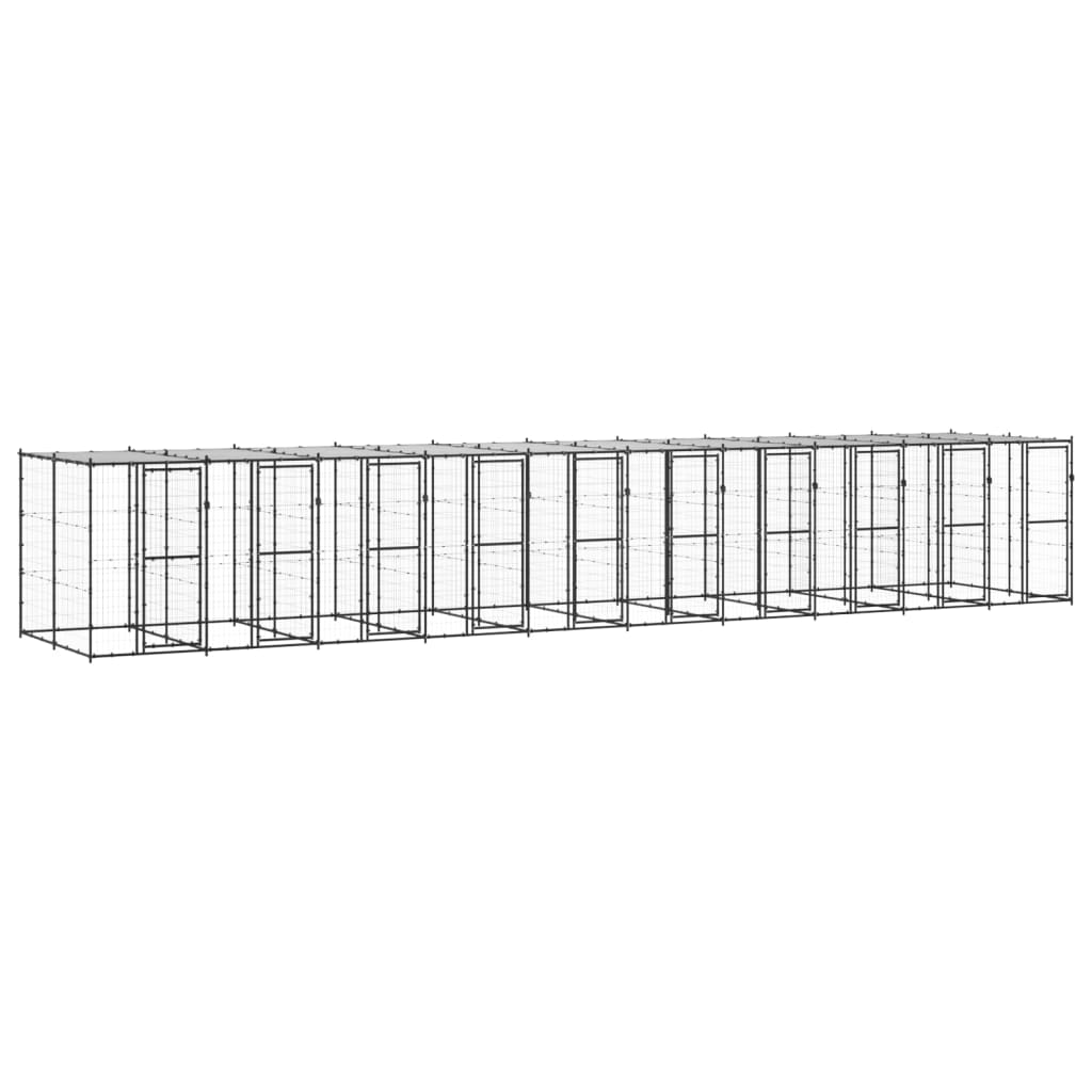 Perrera De Exterior De Acero Con Techo 24,2 M²_1