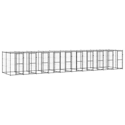 Perrera De Exterior De Acero Con Techo 24,2 M²_1
