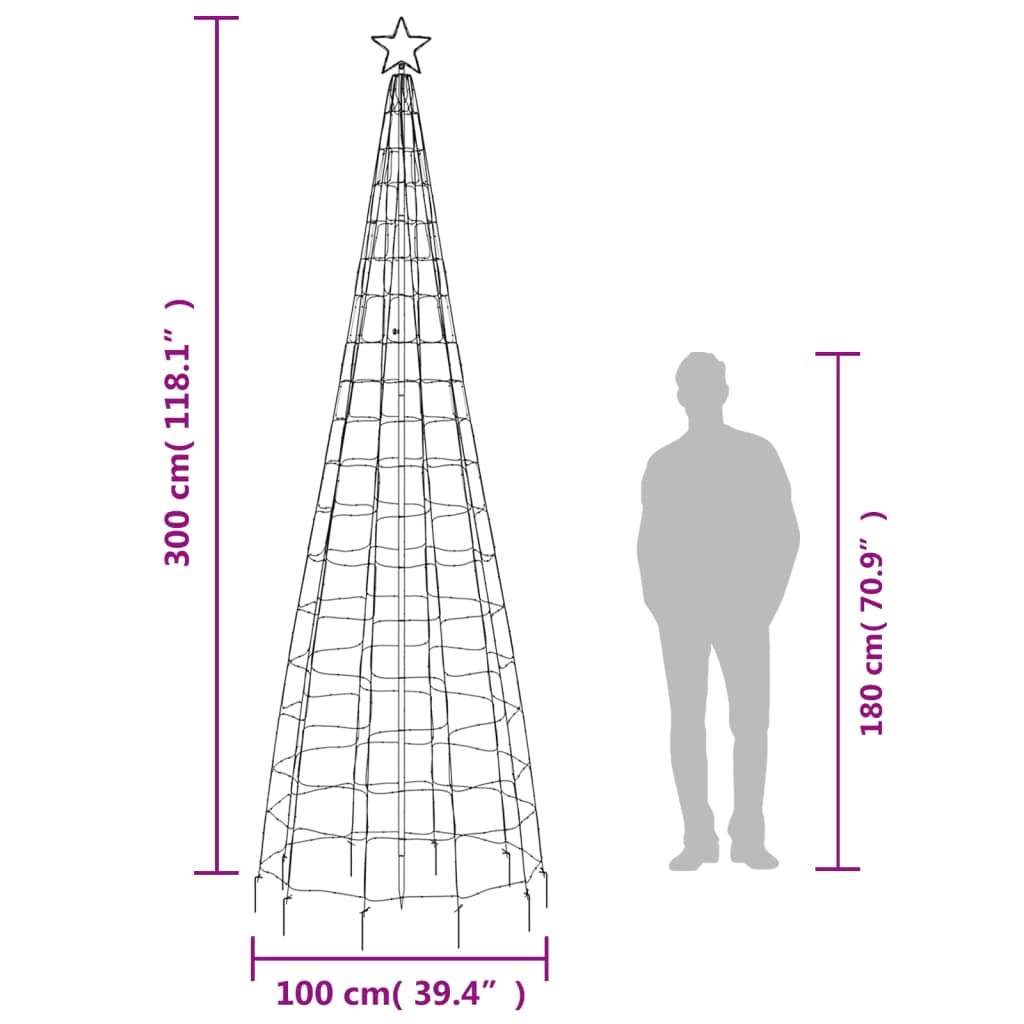 Vidaxl Árbol De Navidad Led Con Estacas 570 Leds Azul 300 Cm_2